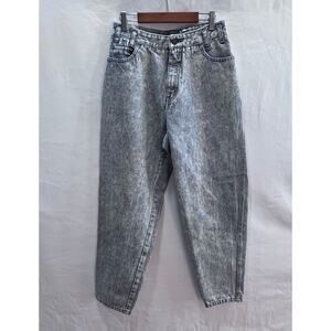 Vintage SYNC 80s Acid Wash Jeans Women's Size 10 26x27 Distressed High Rise Gray